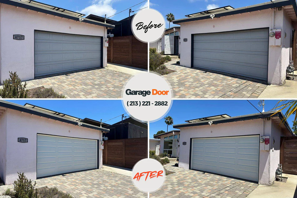 Before and after: garage door repair Falfurrias, TX